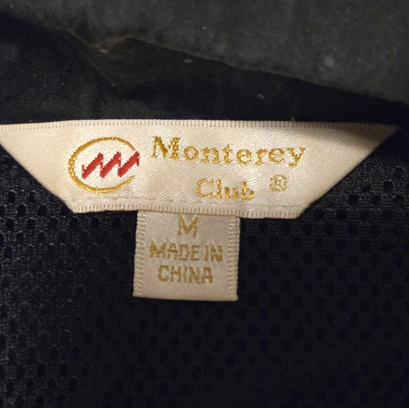 Monterey Club Zip Vest Size Medium Black With Shiny Dots Golf Windrlbreaker Vest - Picture 4 of 7